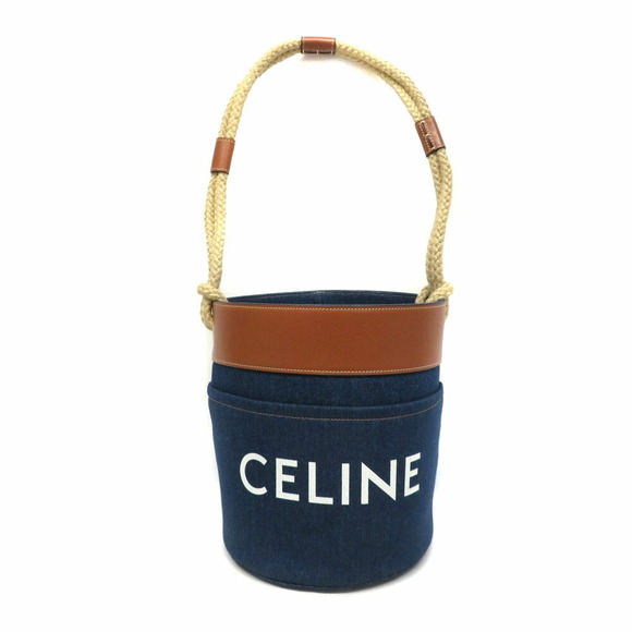 Celine Handbags - CELINE Bucket Bag Denim Leather Blue